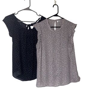 Elle Grey M + LC Lauren Conrad S Polka Dot Blouse Bundle Women